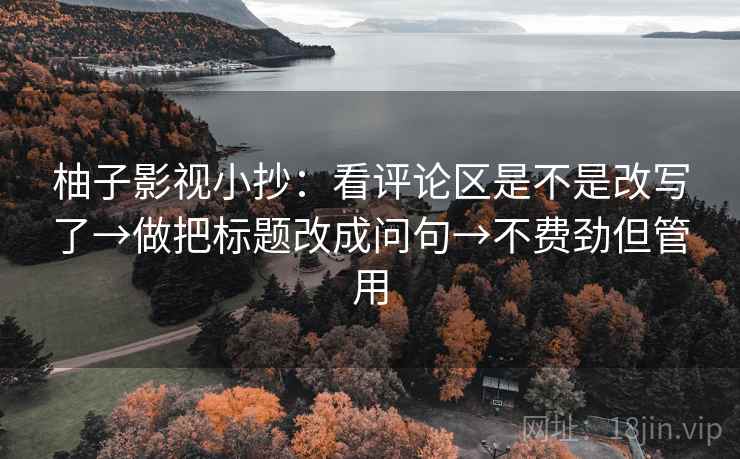 柚子影视小抄：看评论区是不是改写了→做把标题改成问句→不费劲但管用